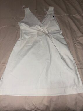 Zara White Sleeveless Wrap Mini Dress